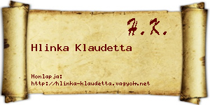 Hlinka Klaudetta névjegykártya